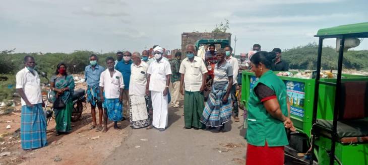 தூத்துக்குடி அருகே குப்பை கொட்ட எதிர்ப்பு தெரிவித்து மறியல்!