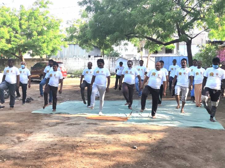 சர்வதேச யோகா தினத்தை முன்னிட்டு பாஜக சார்பாக 40 இடங்களில் யோகா பயிற்சி